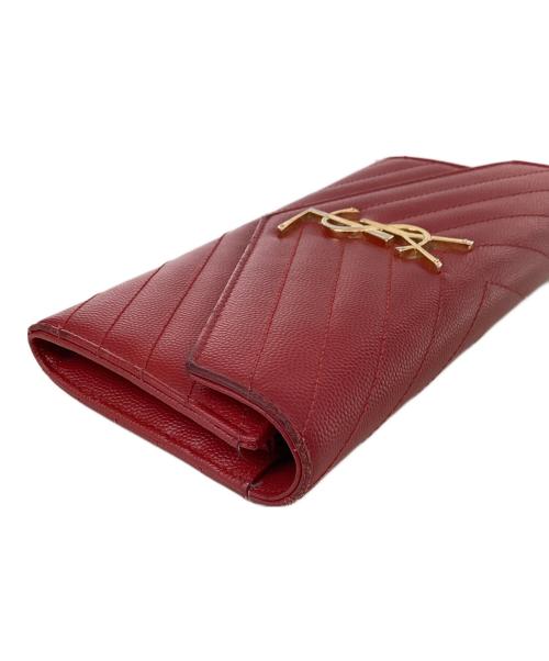 Saint Laurent Paris（サンローランパリ）Saint Laurent Paris (サンローランパリ) サンローランパリ/GUE72264・0516/長財布 レッド×ゴールドの古着・服飾アイテム