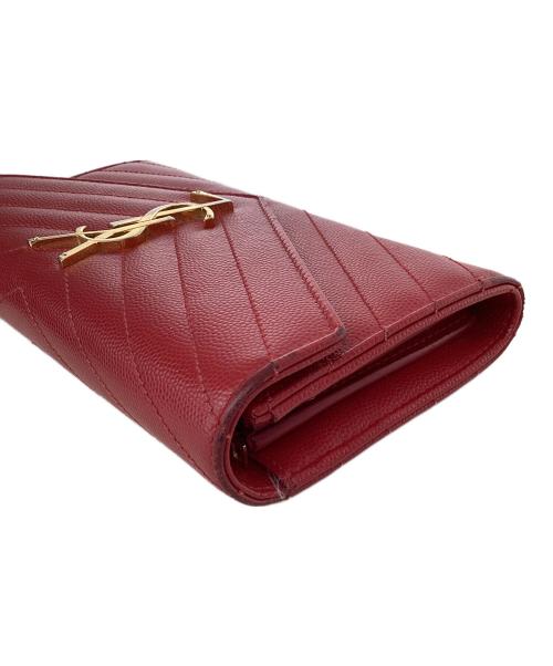 Saint Laurent Paris（サンローランパリ）Saint Laurent Paris (サンローランパリ) サンローランパリ/GUE72264・0516/長財布 レッド×ゴールドの古着・服飾アイテム
