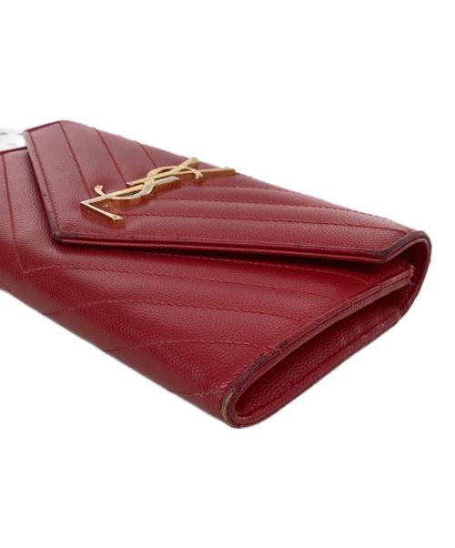 Saint Laurent Paris（サンローランパリ）Saint Laurent Paris (サンローランパリ) サンローランパリ/GUE72264・0516/長財布 レッド×ゴールドの古着・服飾アイテム