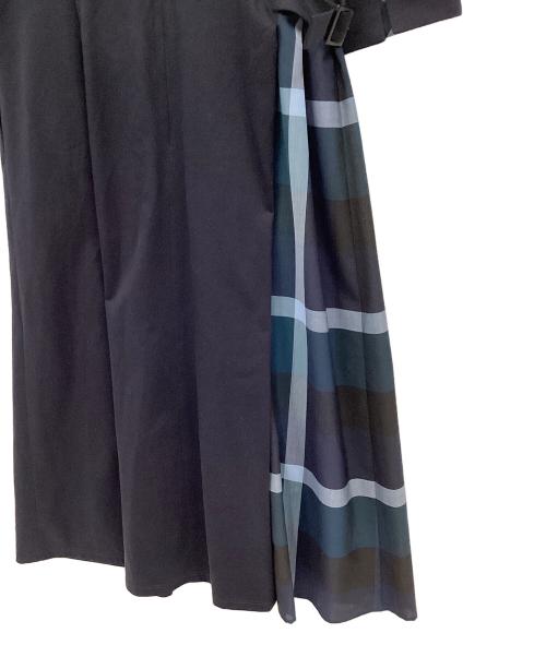 BLUE LABEL CRESTBRIDGE（ブルーレーベルクレストブリッジ）BLUE LABEL CRESTBRIDGE (ブルーレーベルクレストブリッジ) 天竺パーシャルチェックドレス ネイビー×グリーン サイズ:36の古着・服飾アイテム