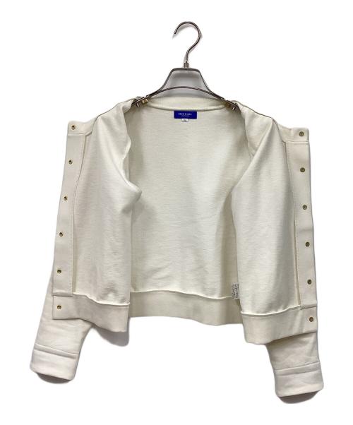 BLUE LABEL CRESTBRIDGE（ブルーレーベルクレストブリッジ）BLUE LABEL CRESTBRIDGE (ブルーレーベルクレストブリッジ) コンパクトソフト裏毛カーディガン ベージュ サイズ:38の古着・服飾アイテム