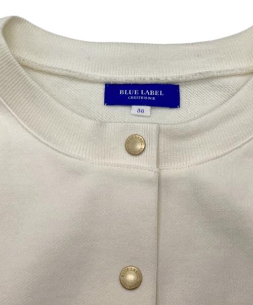 BLUE LABEL CRESTBRIDGE（ブルーレーベルクレストブリッジ）BLUE LABEL CRESTBRIDGE (ブルーレーベルクレストブリッジ) コンパクトソフト裏毛カーディガン ベージュ サイズ:38の古着・服飾アイテム