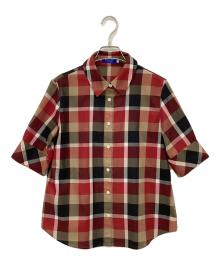 BLUE LABEL CRESTBRIDGE（ブルーレーベルクレストブリッジ）の古着「クレストブリッジチェックブラウス」｜ブラウン×レッド