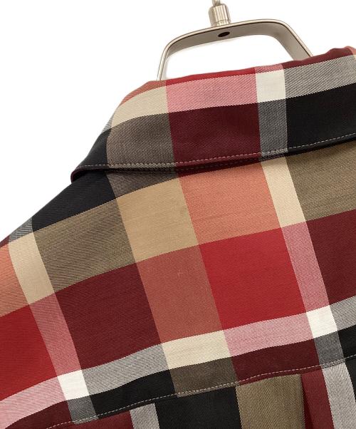 BLUE LABEL CRESTBRIDGE（ブルーレーベルクレストブリッジ）BLUE LABEL CRESTBRIDGE (ブルーレーベルクレストブリッジ) クレストブリッジチェックブラウス ブラウン×レッド サイズ:36の古着・服飾アイテム