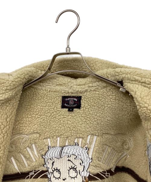 The BRAVE（ザブレイブ）The BRAVE (ザブレイブ) BETTY BOOP (ベティー・ブープ) フード付ボンディングジャケット ブラウン×アイボリー サイズ:Mの古着・服飾アイテム