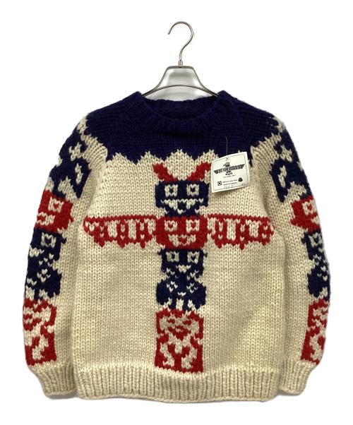 THUNDERBIRD（サンダーバード）THUNDERBIRD (サンダーバード) 厚手ニット ネイビー×アイボリー サイズ:表記なし 未使用品の古着・服飾アイテム