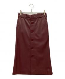 ASTRAET（アストラット）の古着「フェイクレザースカート」｜レッド