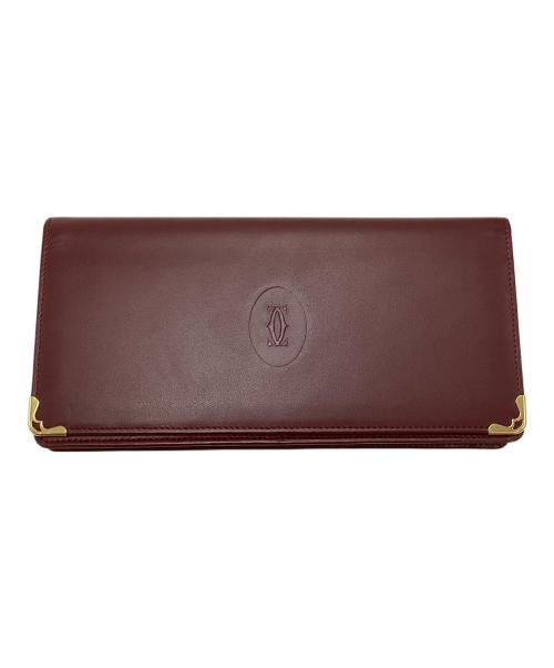 Cartier（カルティエ）Cartier (カルティエ) カルティエ/マストライン/札入れ レッド×ゴールドの古着・服飾アイテム