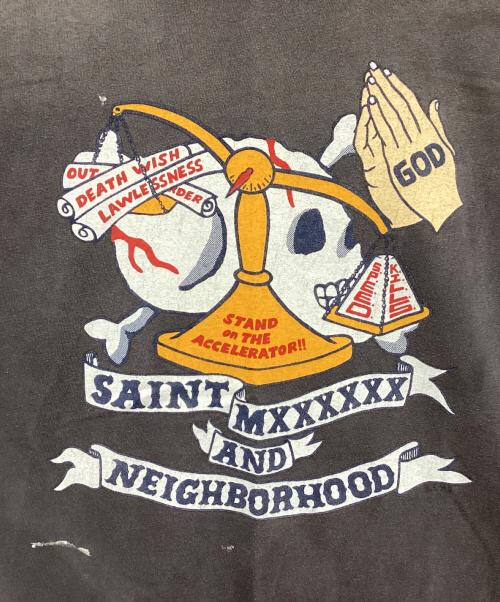 SAINT Mxxxxxx（セントマイケル）SAINT Mxxxxxx (セントマイケル) NEIGHBORHOOD (ネイバーフッド) STHD.SS TEE PRAY グレー サイズ:XXLの古着・服飾アイテム