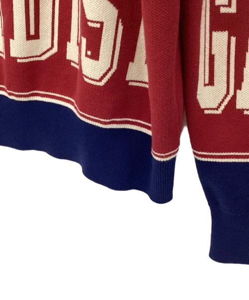 DOLCE & GABBANA（ドルチェ＆ガッバーナ）DOLCE & GABBANA (ドルチェ＆ガッバーナ) ジャガードニット ネイビー×レッド サイズ:Lの古着・服飾アイテム