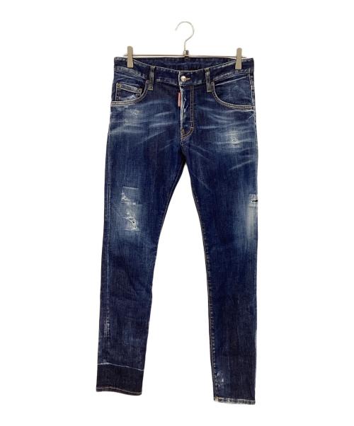 DSQUARED2（ディースクエアード）DSQUARED2 (ディースクエアード) デニムスキニーパンツ インディゴ サイズ:46の古着・服飾アイテム