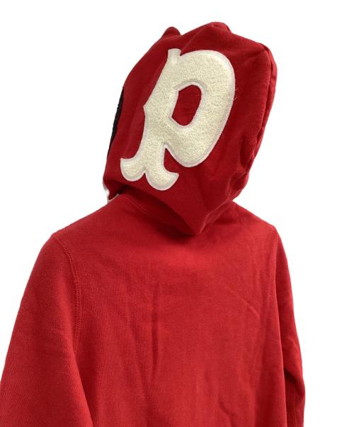 A BATHING APE（アベイシングエイプ）A BATHING APE (ア ベイシング エイプ) ジップパーカー レッド×ホワイト サイズ:XXSの古着・服飾アイテム