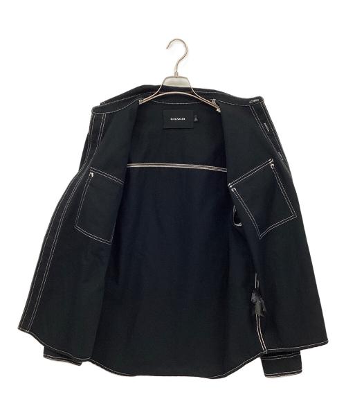 COACH（コーチ）COACH (コーチ) ツイルオーバーシャツ ブラック サイズ:Mの古着・服飾アイテム