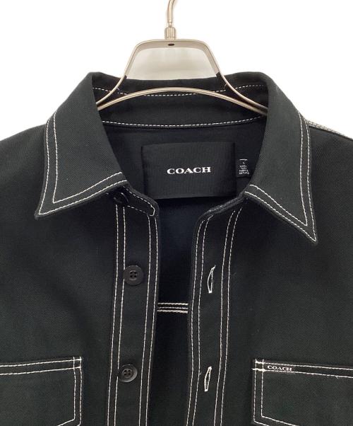COACH（コーチ）COACH (コーチ) ツイルオーバーシャツ ブラック サイズ:Mの古着・服飾アイテム