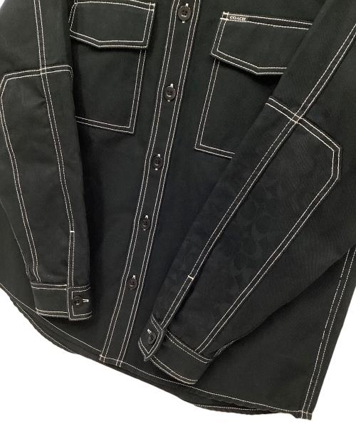 COACH（コーチ）COACH (コーチ) ツイルオーバーシャツ ブラック サイズ:Mの古着・服飾アイテム