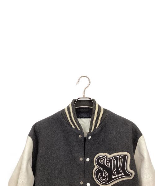 SWAGGER（スワッガー）SWAGGER (スワッガー) スタジャン グレー×ホワイト サイズ:表記無しの古着・服飾アイテム