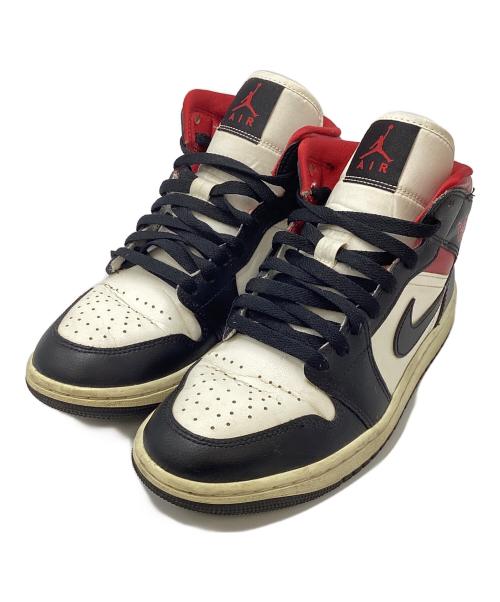 NIKE（ナイキ）NIKE (ナイキ) Women's Air Jordan 1 Mid ブラック×ホワイト×レッド サイズ:25の古着・服飾アイテム