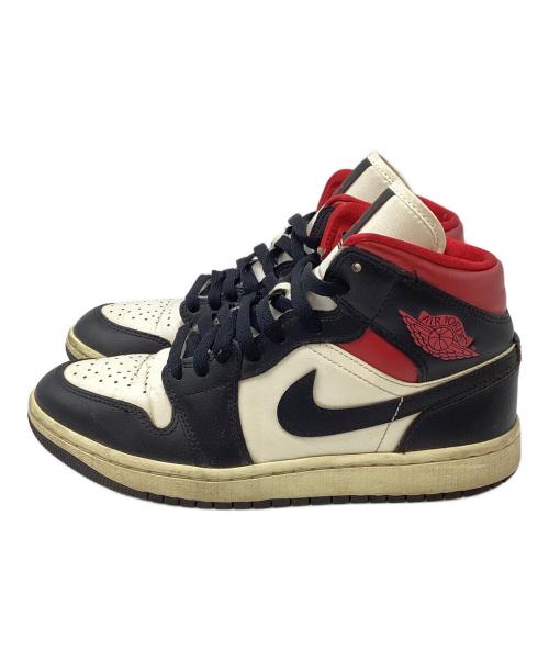 NIKE（ナイキ）NIKE (ナイキ) Women's Air Jordan 1 Mid ブラック×ホワイト×レッド サイズ:25の古着・服飾アイテム