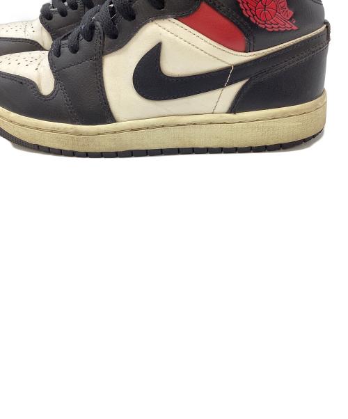 NIKE（ナイキ）NIKE (ナイキ) Women's Air Jordan 1 Mid ブラック×ホワイト×レッド サイズ:25の古着・服飾アイテム