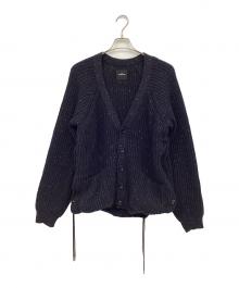 SYU.HOMME/FEMM（シュウオムフェム）の古着「Laceup Knit Cardigan」｜ネイビー