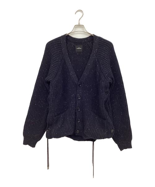 SYU.HOMME/FEMM（シュウオムフェム）SYU.HOMME/FEMM (シュウオムフェム) Laceup Knit Cardigan ネイビー サイズ:2の古着・服飾アイテム