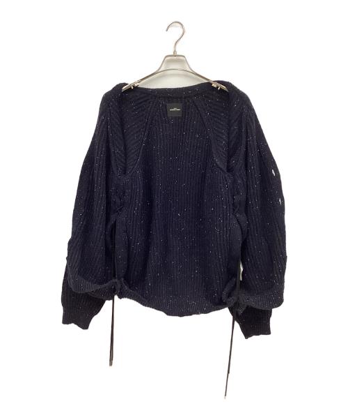 SYU.HOMME/FEMM（シュウオムフェム）SYU.HOMME/FEMM (シュウオムフェム) Laceup Knit Cardigan ネイビー サイズ:2の古着・服飾アイテム