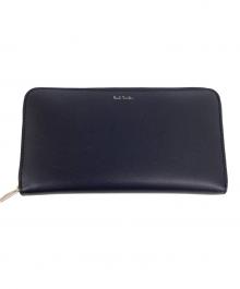 PAUL SMITH（ポールスミス）の古着「ポールスミス/M1A-4778-BMULTI/ラウンドファスナー長財布」｜ブラック×ゴールド