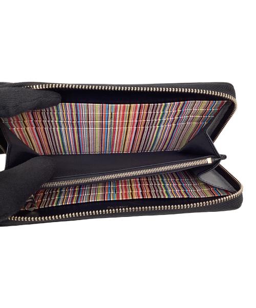 PAUL SMITH（ポールスミス）PAUL SMITH (ポールスミス) ポールスミス/M1A-4778-BMULTI/ラウンドファスナー長財布 ブラック×ゴールドの古着・服飾アイテム