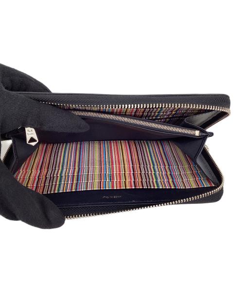 PAUL SMITH（ポールスミス）PAUL SMITH (ポールスミス) ポールスミス/M1A-4778-BMULTI/ラウンドファスナー長財布 ブラック×ゴールドの古着・服飾アイテム