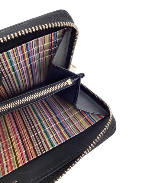 PAUL SMITH（ポールスミス）PAUL SMITH (ポールスミス) ポールスミス/M1A-4778-BMULTI/ラウンドファスナー長財布 ブラック×ゴールドの古着・服飾アイテム
