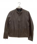 nano・universeナノ・ユニバース）の古着「シングルライダースジャケット」｜ブラウン
