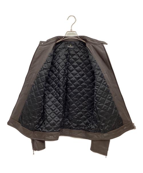 nano・universe（ナノ・ユニバース）nano・universe (ナノ・ユニバース) シングルライダースジャケット ブラウン サイズ:XLの古着・服飾アイテム