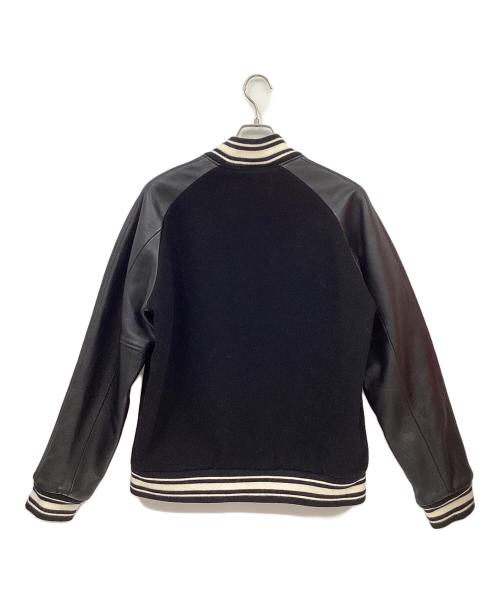 LACOSTE（ラコステ）LACOSTE (ラコステ) レザー切替スタジャン ブラック×ホワイト サイズ:50/4の古着・服飾アイテム