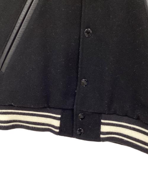 LACOSTE（ラコステ）LACOSTE (ラコステ) レザー切替スタジャン ブラック×ホワイト サイズ:50/4の古着・服飾アイテム