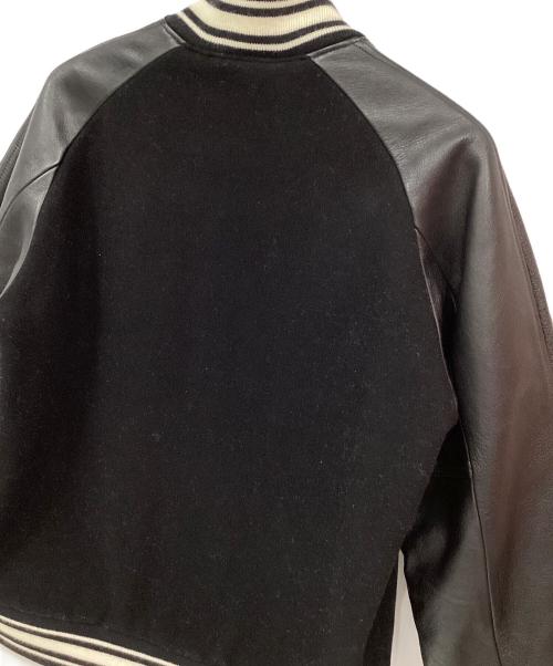 LACOSTE（ラコステ）LACOSTE (ラコステ) レザー切替スタジャン ブラック×ホワイト サイズ:50/4の古着・服飾アイテム