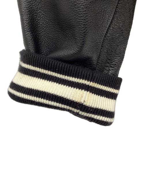 LACOSTE（ラコステ）LACOSTE (ラコステ) レザー切替スタジャン ブラック×ホワイト サイズ:50/4の古着・服飾アイテム