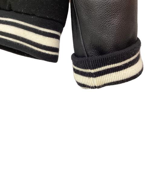 LACOSTE（ラコステ）LACOSTE (ラコステ) レザー切替スタジャン ブラック×ホワイト サイズ:50/4の古着・服飾アイテム