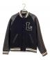 LACOSTE（ラコステ）の古着「レザー切替スタジャン」｜ブラック×ホワイト