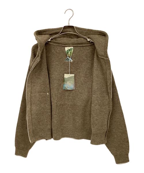 B.BALLSY（ボールジーブラザーズ）B.BALLSY (ボールジーブラザーズ) ニットダブルジップフーディー ブラウン サイズ:M 未使用品の古着・服飾アイテム