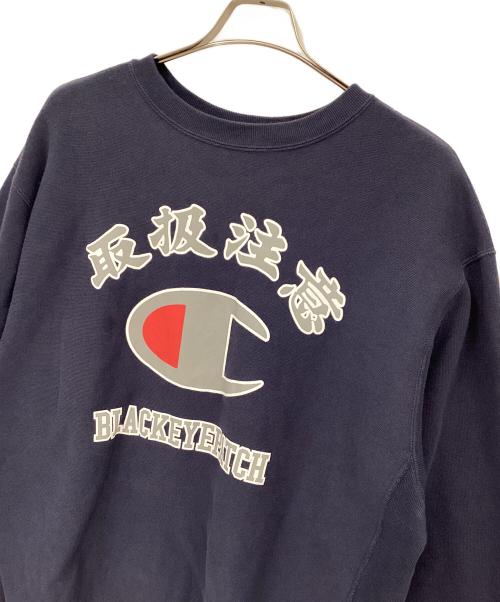 Champion（チャンピオン）Champion (チャンピオン) BlackEyePatch (ブラックアイパッチ) スウェット ネイビー×ホワイト サイズ:XLの古着・服飾アイテム