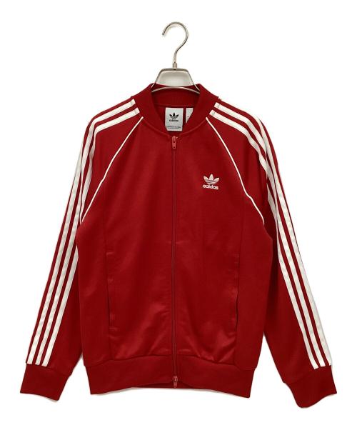 adidas（アディダス）adidas (アディダス) トラックジャケット レッド×ホワイト サイズ:Mの古着・服飾アイテム