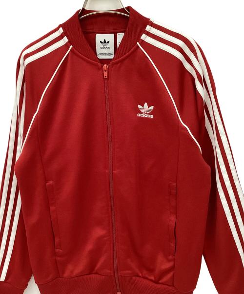 adidas（アディダス）adidas (アディダス) トラックジャケット レッド×ホワイト サイズ:Mの古着・服飾アイテム