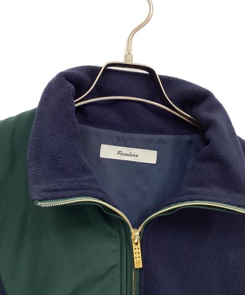 RUSSELUNO（ラッセルノ）RUSSELUNO (ラッセルノ) FLEECE COMBI BLOUZON  ネイビー×グリーン サイズ:5の古着・服飾アイテム