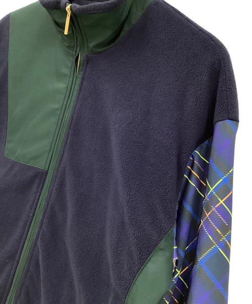 RUSSELUNO（ラッセルノ）RUSSELUNO (ラッセルノ) FLEECE COMBI BLOUZON  ネイビー×グリーン サイズ:5の古着・服飾アイテム