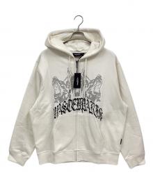 wasted（ウェイステッド）の古着「ジップアップパーカー」｜ホワイト×ブラック