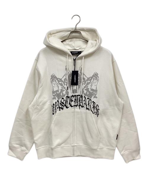 wasted（ウェイステッド）wasted (ウェイステッド) ジップアップパーカー ホワイト×ブラック サイズ:XL 未使用品の古着・服飾アイテム