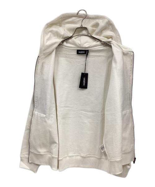 wasted（ウェイステッド）wasted (ウェイステッド) ジップアップパーカー ホワイト×ブラック サイズ:XL 未使用品の古着・服飾アイテム