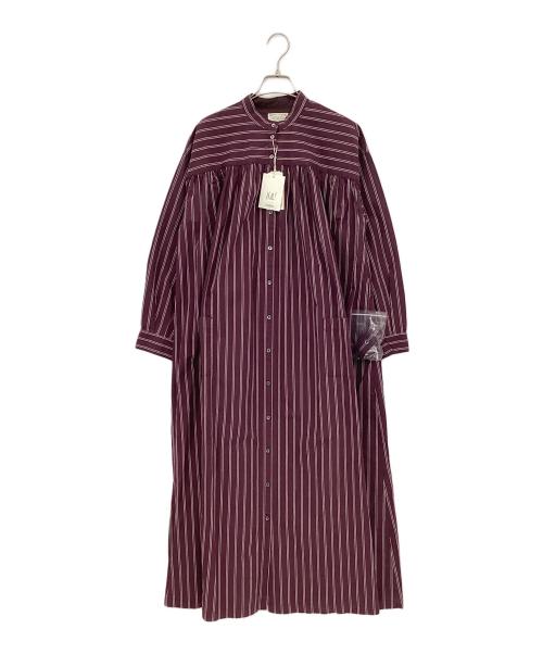 khakito（カーキト）khakito (カーキト) 長袖ワンピース ボルドー×グレー サイズ:M 未使用品の古着・服飾アイテム