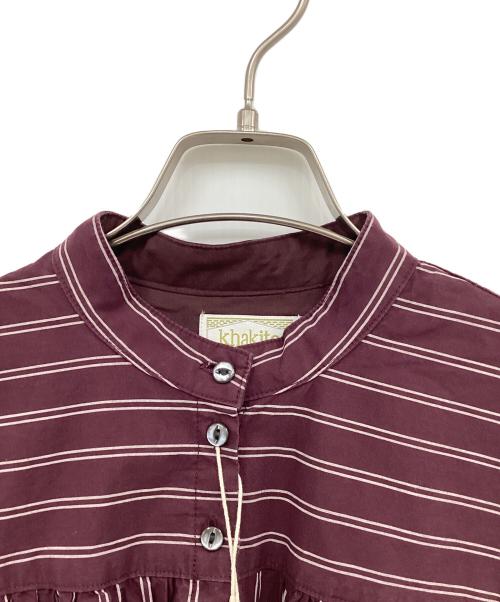 khakito（カーキト）khakito (カーキト) 長袖ワンピース ボルドー×グレー サイズ:M 未使用品の古着・服飾アイテム