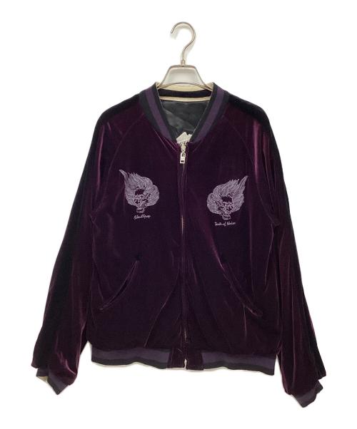 SKULLPOP（スカルポップ）SKULLPOP (スカルポップ) リバーシブルスカジャン ブラック×パープル サイズ:Mの古着・服飾アイテム